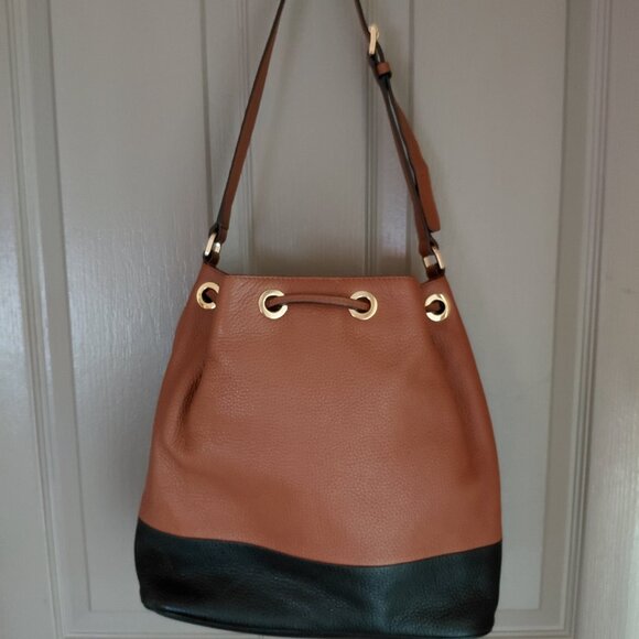 Michael Kors Brown/Black Bucket Bag with Drawstring - Picture 4 of 8
